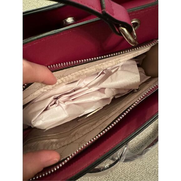 NEW Steve Madden Bevelynn Cranberry Satchel Small Purse with Zip Pouch - Picture 10 of 10